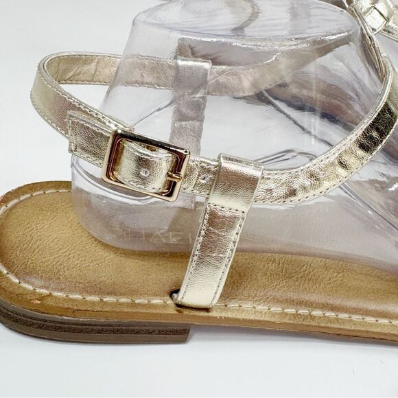 Michael Shannon Metallic Gold T Strap Thong Sandals Womens 11 - Picture 8 of 12